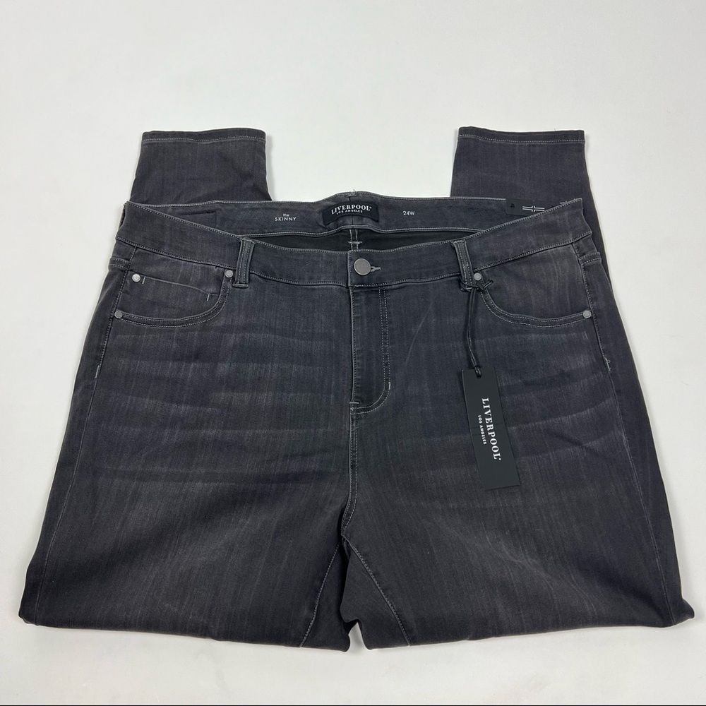 Liverpool NWT The Skinny Jeans Meteorite Wash Charcoal Gray Size 24W